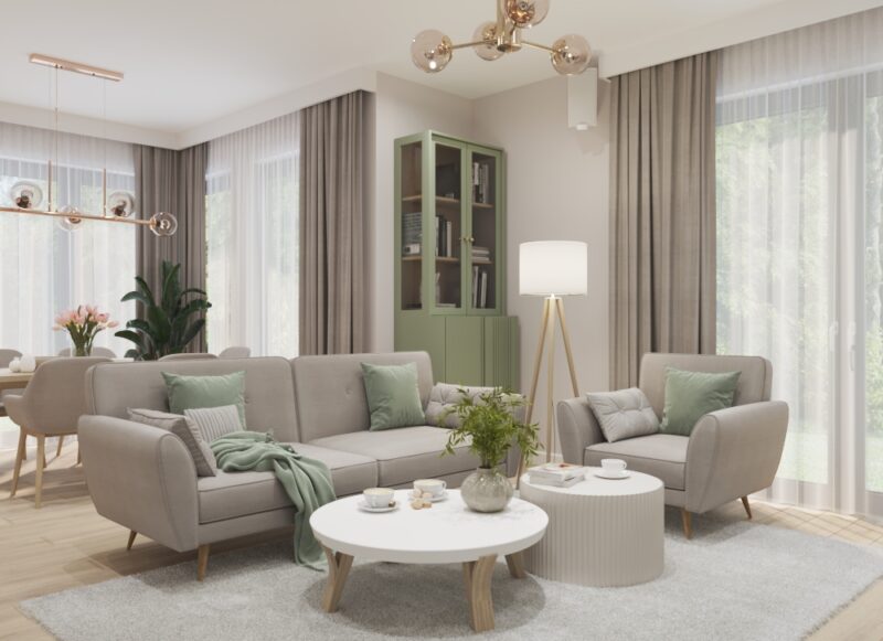 Segment z zieloną kuchnią